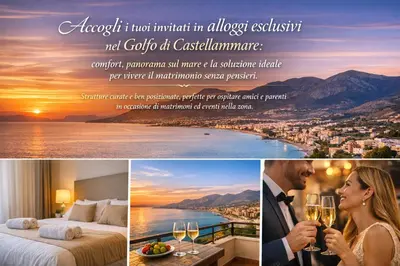 a collage of photos of a hotel room with a sunset at Visitsicilia Rosetta Mare in Alcamo Marina