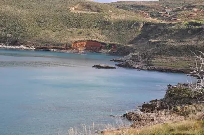 a view of a body of water in a valley at Villa Cala Rossa Antonella in Castellammare del Golfo