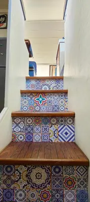 a set of stairs with tiles on them at Panaby - House Boat in Palermo