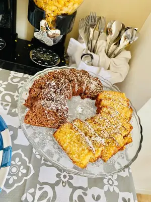 a glass plate with a cake on a table at Affittacamere Palermo Pirri in Palermo