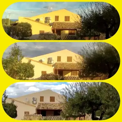 two pictures of a house before and after being remodeled at Mediterraneo in Castellammare del Golfo