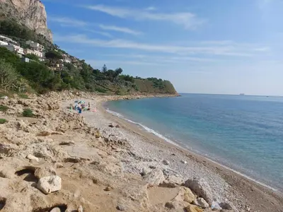 a group of people walking on the beach at GIORGISA in Palermo