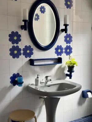 a bathroom with a sink and a mirror at Casa Stella Splendida Villa sul Mare in Palermo