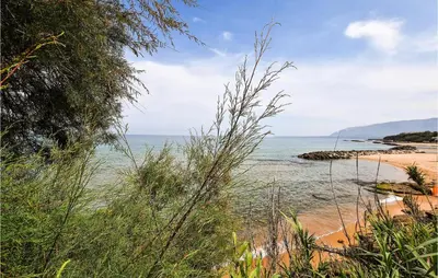a view of a beach with the ocean in the background at Awesome Home In Trappeto With Wifi in Trappeto
