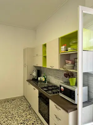 a kitchen with a stove and a microwave at STABILE APARTMENT in Palermo