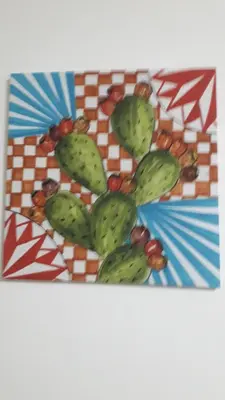 a painting of a group of cactuses at I Faraglioni Comfort Rooms in Terrasini