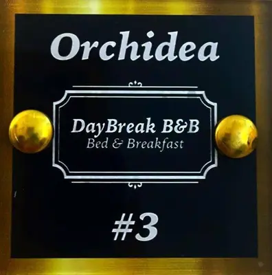 a sign for a daybreak bebb bed and breakfast at DayBreak B&B in Palermo