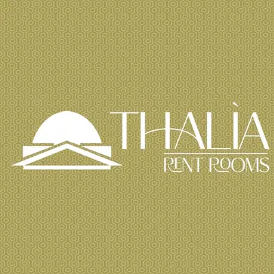 a hat on a green pattern with the words haley rent rooms at Thalia in Palermo