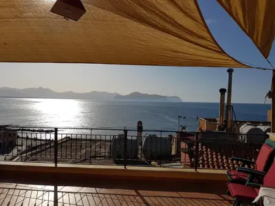 a view of the ocean from the deck of a cruise ship at Calipso in Bagheria