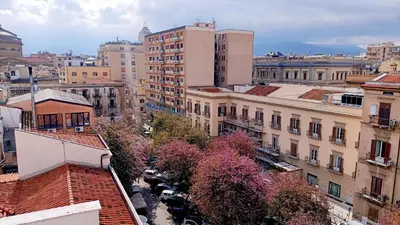 an aerial view of a city with buildings at Appartamento Salinas Palermo in Palermo