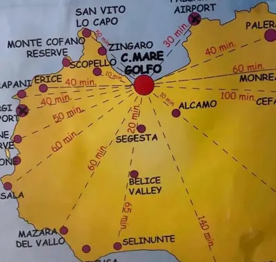 a close up of a map at A'nicaredda (la piccolina) in Castellammare del Golfo