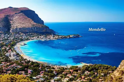 an aerial view of a beach in the ocean at Don Vito's Home, DsG2 Short Lets, 250 mt Metrò in Palermo