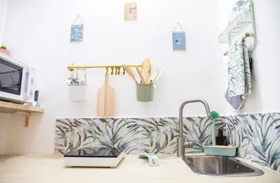 a kitchen counter with a sink and a counter top with a sink at Pilly House Rinascente in Palermo