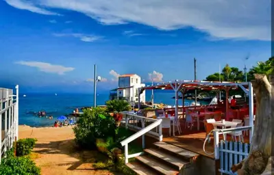 a view of the beach and the ocean at Casa di Leda 1 in Santa Flavia