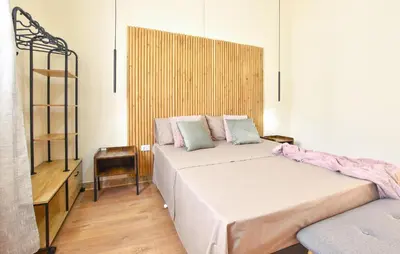 a bedroom with two beds in a room at Beautiful Apartment In Trappeto in Trappeto