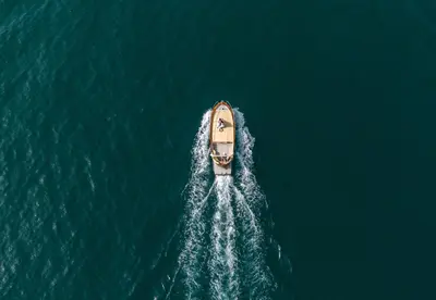 an aerial view of a boat in the water at Le Case di Romeo in Palermo