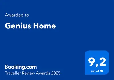 a blue screen with the text emailed to gremius home at Genius Home in Palermo