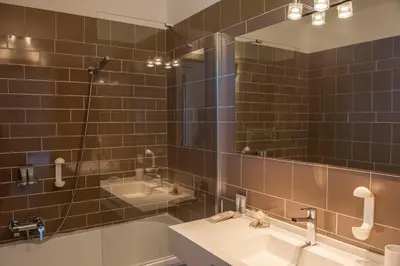 a bathroom with a sink and a mirror at Feudo Del Biviere in Santa Ninfa