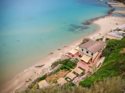 an aerial view of a beach with a house at Apartment Stelle by Interhome in Trappeto