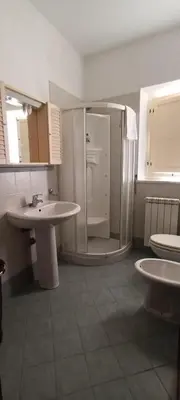 a bathroom with a sink and a shower at Casa Vacanza Edy in Palermo