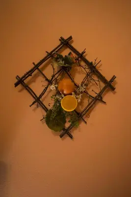 a basket of fruits and vegetables on a wall at Dolce Conca D'Oro B&B in Palermo