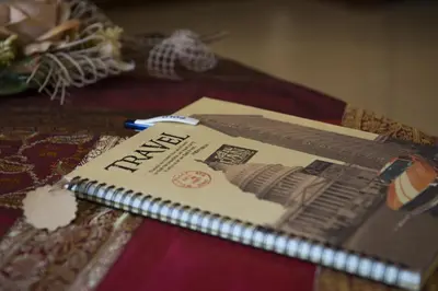 a book sitting on top of a table at Dolce Conca D'Oro B&B in Palermo