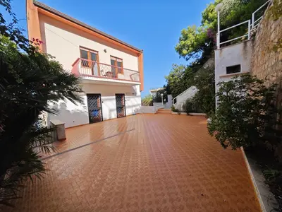 an empty street in front of a building at Sea Sicily View in Bagheria
