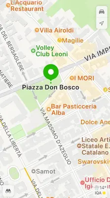 a map of the city of paris with a green circle at Casetta dei Colori - Apartament in Palermo