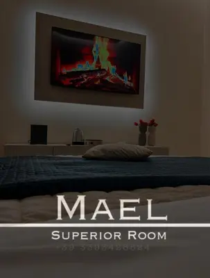 a bedroom with a bed with a tv on the wall at Mael Superior Room in Palermo