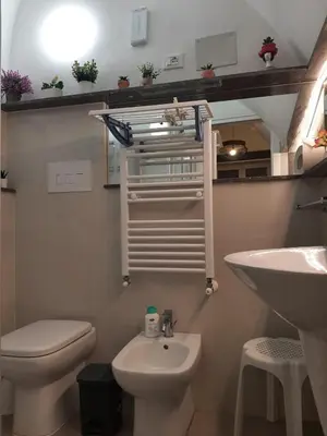 a small bathroom with a toilet and a sink at Holiday Home Celsus 84 in Palermo