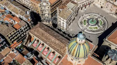 an overhead view of a building in a city at Ducrot Apartment in Palermo