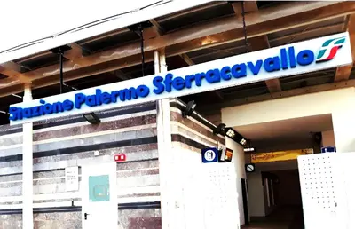 a sign on the side of a gas station at Casa a Mare La Stalletta in Palermo