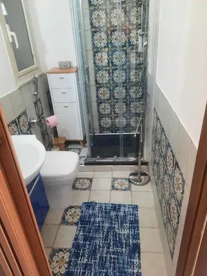 a bathroom with a shower and a toilet and a sink at EMILY'S HOUSE in Palermo