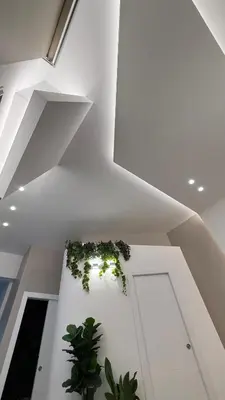 a room with white ceilings and plants on the floor at Don Armando al Massimo in Palermo