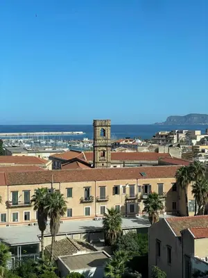 a view of a city with a clock tower at Flat44 in Palermo