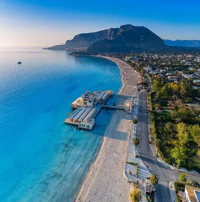 an aerial view of a beach in cape town at Matasca casa vancanze in Palermo