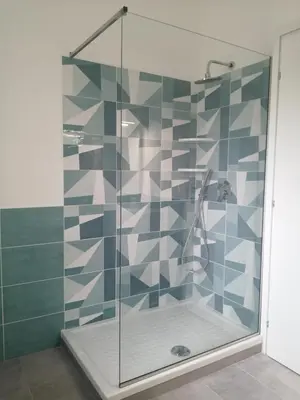 a shower with a glass door in a bathroom at Studio Florio in Palermo