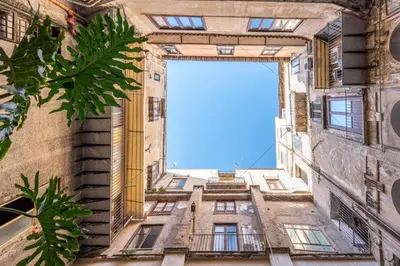 an overhead view of a building with a large window at Le radici di Gallidoro in Palermo
