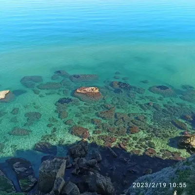 an image of the ocean with rocks and reefs at Mediterraneo Rooms in Castellammare del Golfo