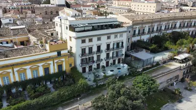 an aerial view of a city with buildings at Trinacria Marina Apartment in Palermo