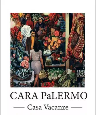 a poster for a market with a woman standing in front at Cara Palermo in Palermo