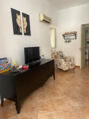 a living room with a television and a couch at La Casetta sul Corso in Palermo