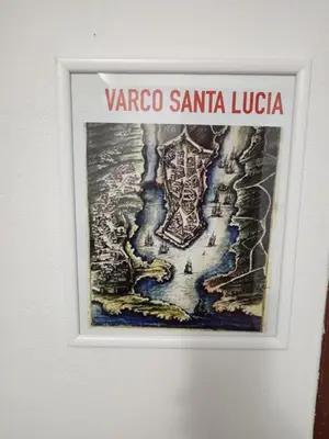 a framed picture of a map of vapore santa lucia at Casa varco Santa Lucia in Palermo