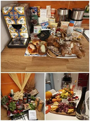 a collage of pictures with different types of food at Teresita in Monreale