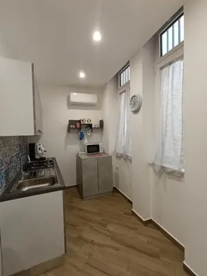 a kitchen with a sink and a counter top at Balarm Central Apartment in Palermo