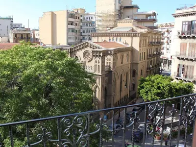 a view of a building from a balcony at B&B Salinas in Palermo