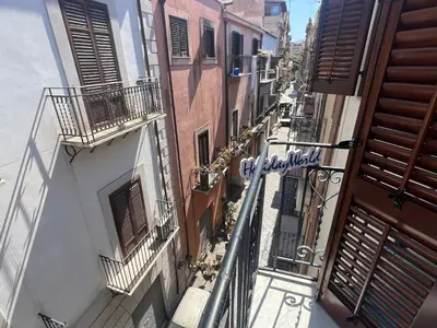 an overhead view of an alley with buildings at Home al Capo by Holiday World in Palermo