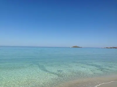 a view of the ocean with a sandy beach at Loriano Apartment in Capaci