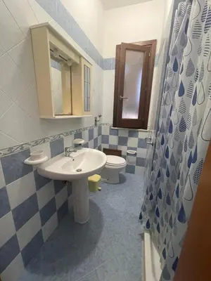 a bathroom with a sink and a toilet at Appartamento Giglio in San Vito lo Capo
