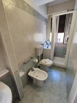 a bathroom with a toilet and a sink at Politeama guest house Palermo Agave in Palermo
